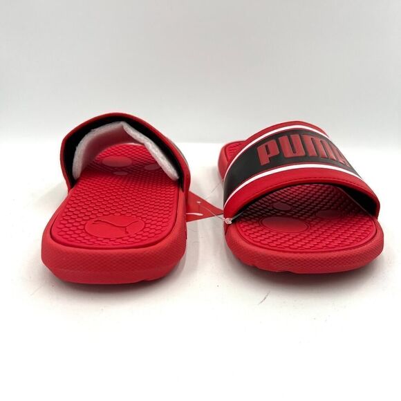 PUMA Unisex Cool Cat Slide Sandal High Risk Red Black White Size 4 - Picture 9 of 11